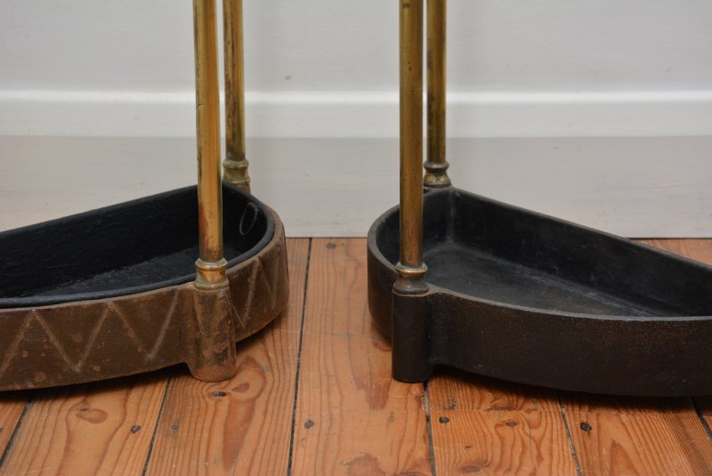 Pair Of English Antique Umbrella Stands in Brass, Victorian c1870s - Image 5